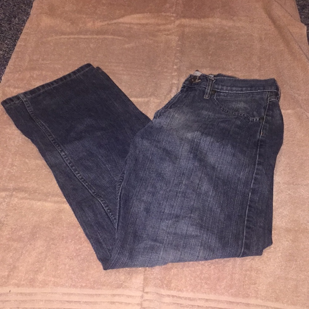 Wrangler Men's Straight Fit Dark Blue Denim Jeans
